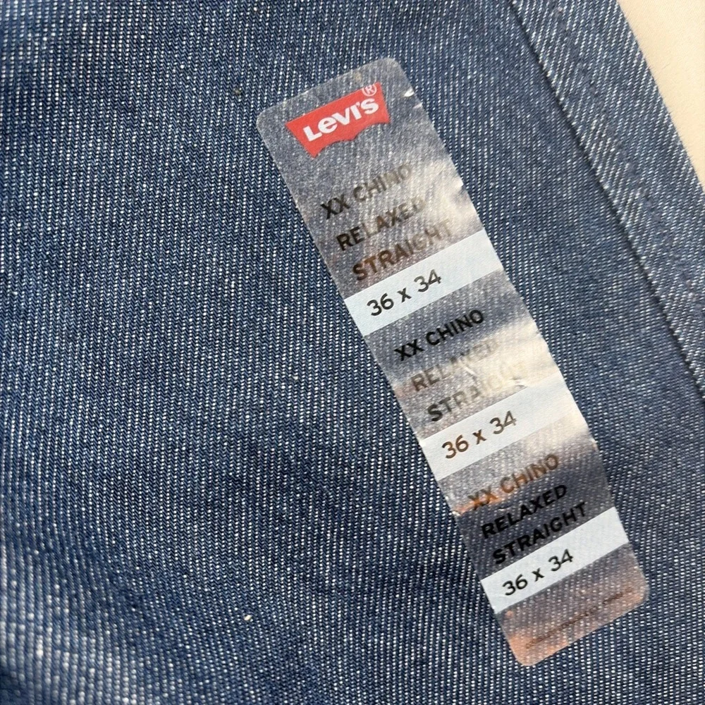 Levi's XX Chino Relaxed Straight Pants Men's 36x34 Blue Lightweight Stretch New